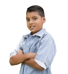 Image showing Young Hispanic Boy on White