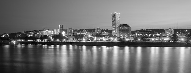 Image showing Portland Oregon Downtown City Skyline Reflection Willamette Rive