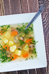 Image showing fresh mushroom soup