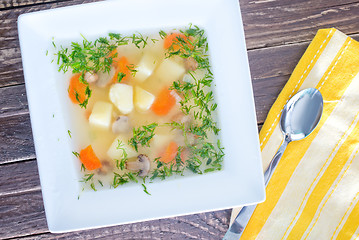 Image showing fresh mushroom soup