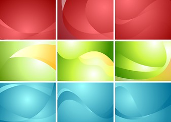 Image showing Set of abstract wavy backgrounds