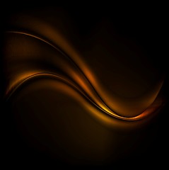 Image showing Chocolate wave abstract dark background