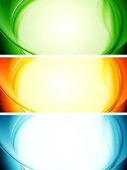 Image showing Shiny wavy vector banners