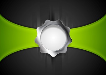 Image showing Abstract background with silver gear shape