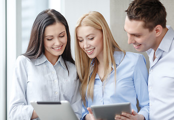 Image showing business team working with tablet pcs in office