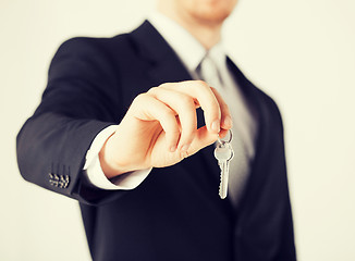 Image showing man holding house keys