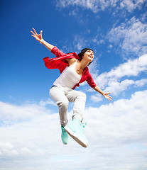 Image showing beautiful dancing girl jumping