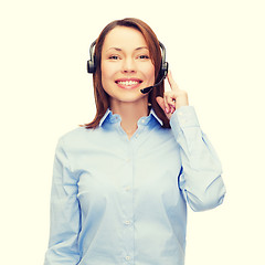 Image showing friendly female helpline operator