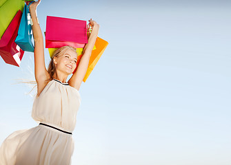 Image showing woman with shopping bags