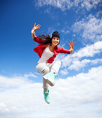 Image showing beautiful dancing girl jumping