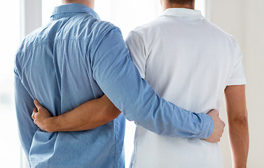 Image showing close up of happy male gay couple hugging