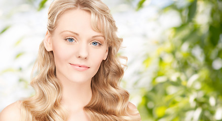Image showing beautiful young woman face with long wavy hair