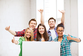 Image showing group of students at school with blank board