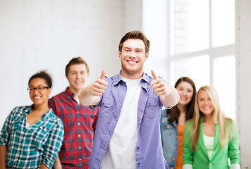 Image showing student with group of students at school