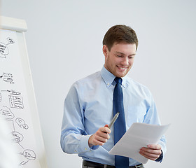 Image showing group of smiling businessmen meeting in office