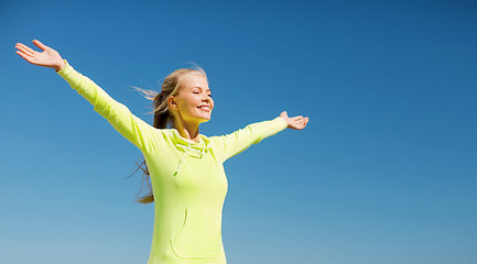 Image showing woman doing sports outdoors