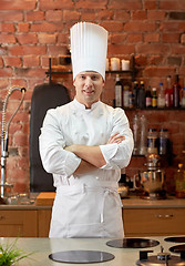 Image showing happy male chef cook in restaurant kitchen