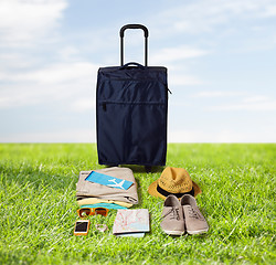 Image showing travel bag and personal stuff for vacation