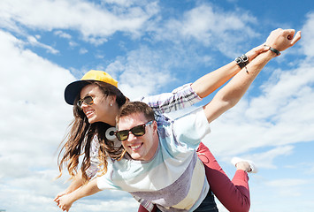 Image showing teenagers having fun outside