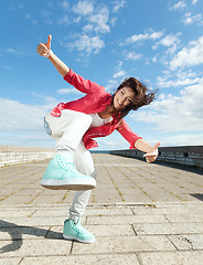 Image showing beautiful dancing girl in movement