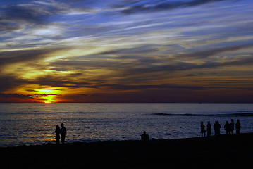 Image showing Sunset on the beach