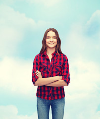 Image showing smiling young woman in casual clothes