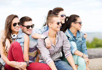 Image showing group of teenagers hanging out