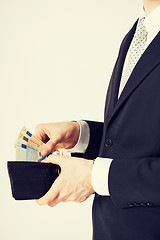 Image showing man with euro cash money