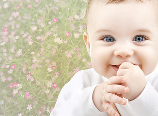 Image showing close up of happy smiling baby