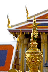 Image showing demon in the temple bangkok asia   roof palaces  warrior monster