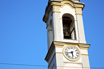 Image showing in gorla    the   wall  and church tower  sunny day 