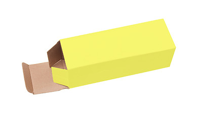 Image showing Yellow cardboard box on a white background