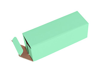 Image showing Green cardboard box on a white background