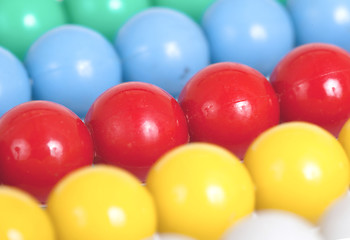 Image showing Close up of an old colorful abacus, selective focus