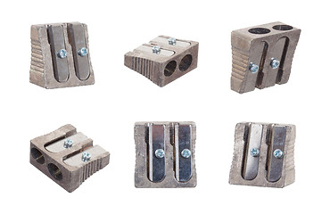 Image showing Series of six sharpeners on white background