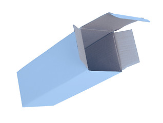 Image showing Blue cardboard box on a white background