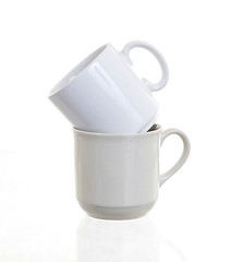 Image showing White cups isolated