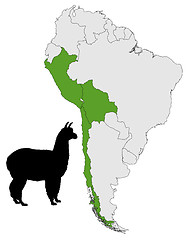Image showing Alpaca range map