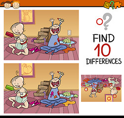 Image showing finding differences game cartoon