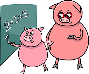 Image showing piglet at match cartoon illustration