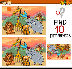 Image showing finding differences game cartoon