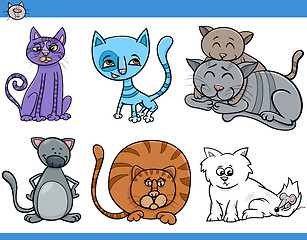 Image showing cats set cartoon illustration