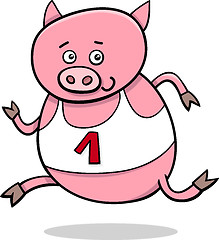 Image showing running piglet cartoon illustration