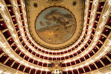 Image showing NAPLES, ITALY , MAY 16, 2014, Interiors and details of the Teatro di San Carlo, Naples opera house,  built 1737, May 16, 2014,  in  Naples, Italy.