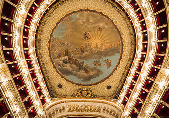 Image showing NAPLES, ITALY , MAY 16, 2014, Interiors and details of the Teatro di San Carlo, Naples opera house,  built 1737, May 16, 2014,  in  Naples, Italy.