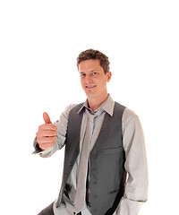 Image showing Businessman with thumb up.
