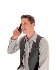 Image showing Man talking on cell phone.