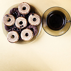 Image showing Cookies and coffee