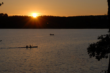 Image showing sunset over the Radunskie Lake