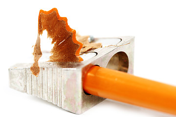 Image showing Pencil and sharpener